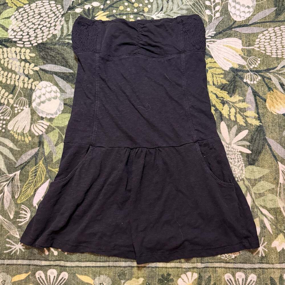 Y2K Deb Black Babydoll Drop Waist Mini Dress Size Medium